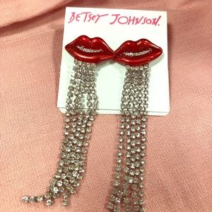 Betsy Johnson lip earrings
